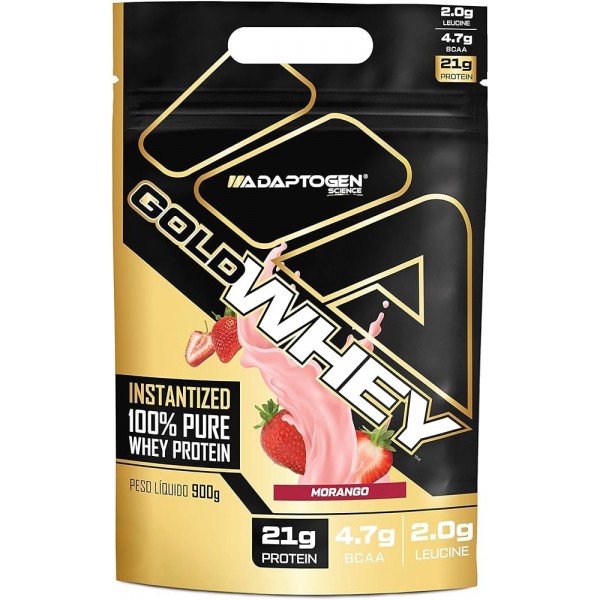 GOLD WHEY MORANGO 900G