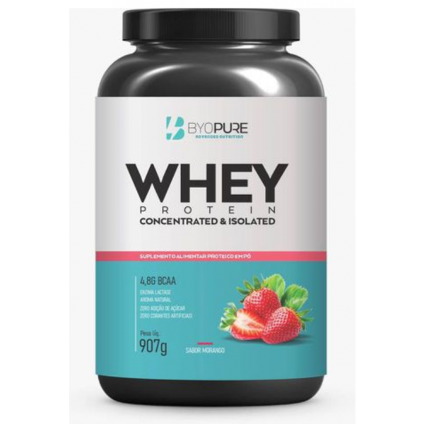 WHEY CONCENTRATED & ISOLATED 907G MORANGO BYOPURE