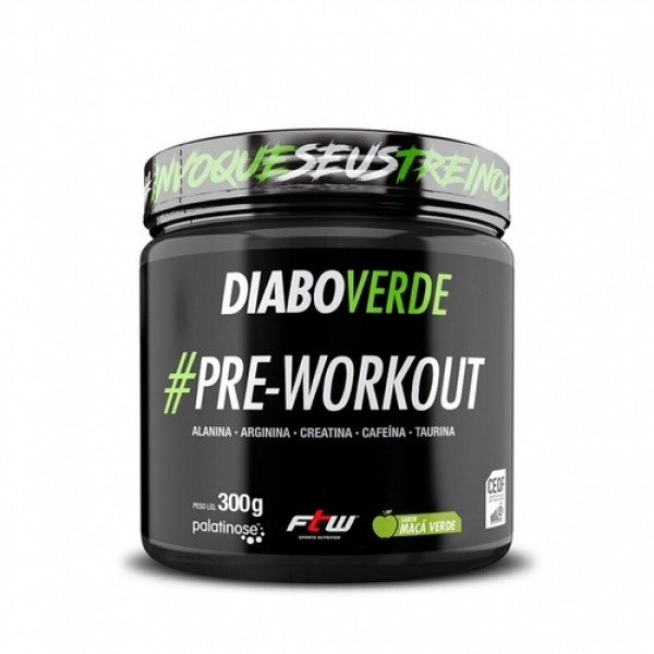 DIABO VERDE #PRE-WORKOUT 300g - SABOR MAÇÃ VERDE