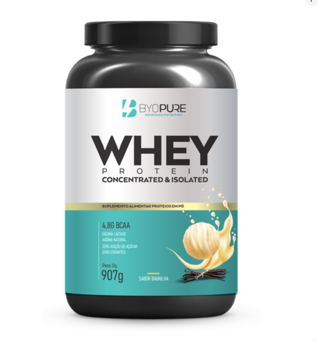 WHEY CONCENTRATED & ISOLATED 907G BAUNILHA BYOPURE