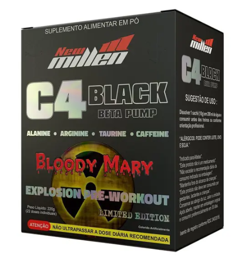 C4 BLACK BETA PUMP NEW MILLEN SACHÊ FRUTAS AÇAÍ COM GUARANÁ 