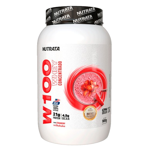 W100 MORANGO POTE 900G NUTRATA